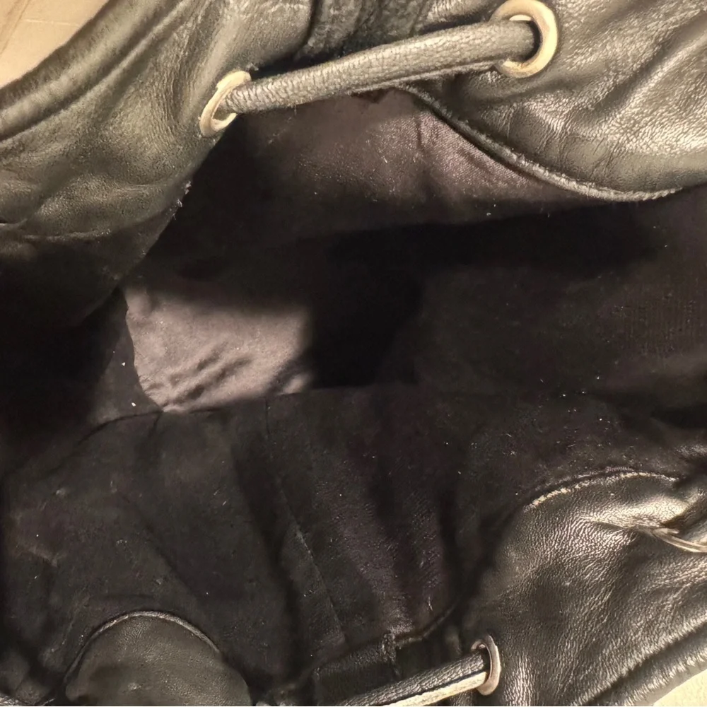 Nicole Miller Embellished Black leather bucket bag - Picture 6 of 8